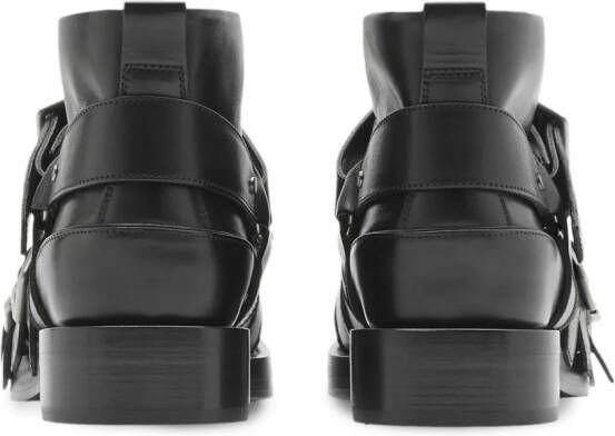 Burberry multi-strap leather boots Black