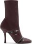 Burberry Peep 100mm leather boots Red - Thumbnail 2