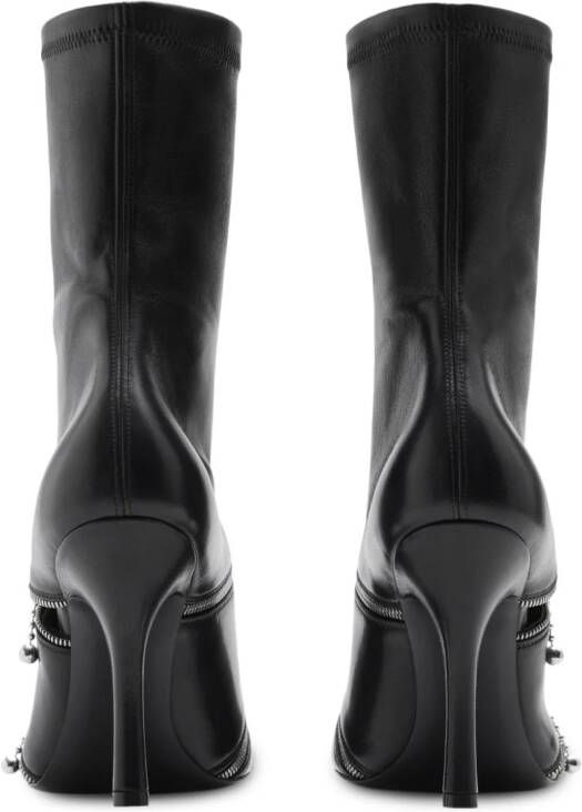 Burberry Peep leather ankle boots Black