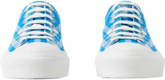 Burberry plaid cotton sneakers Blue