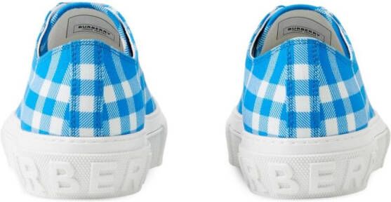 Burberry plaid cotton sneakers Blue