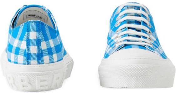 Burberry plaid cotton sneakers Blue