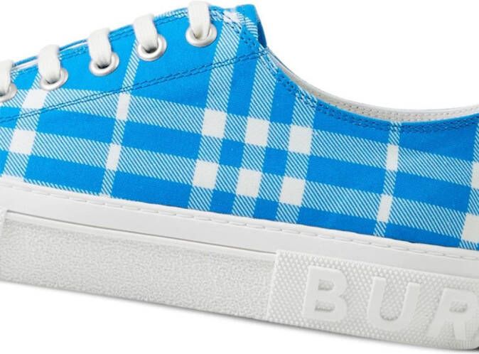 Burberry plaid cotton sneakers Blue