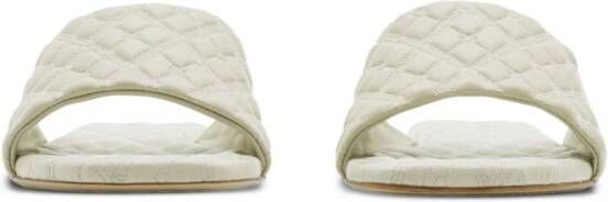 Burberry quilted leather flat sandals White