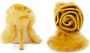 Burberry Rose 100mm shearling velvet sandals Yellow - Thumbnail 5