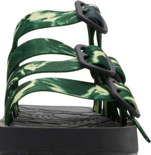 Burberry Rose nylon strap sandals Green