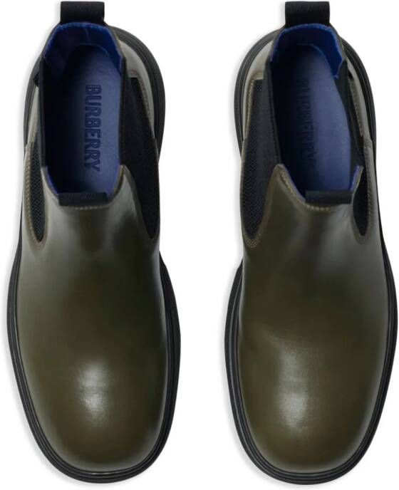 Burberry round-toe chelsea boots Green
