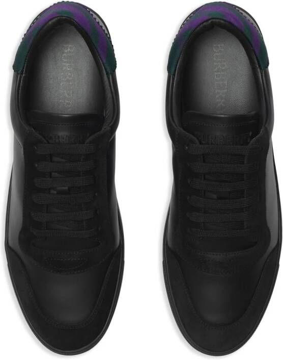 Burberry round-toe leather sneakers Black