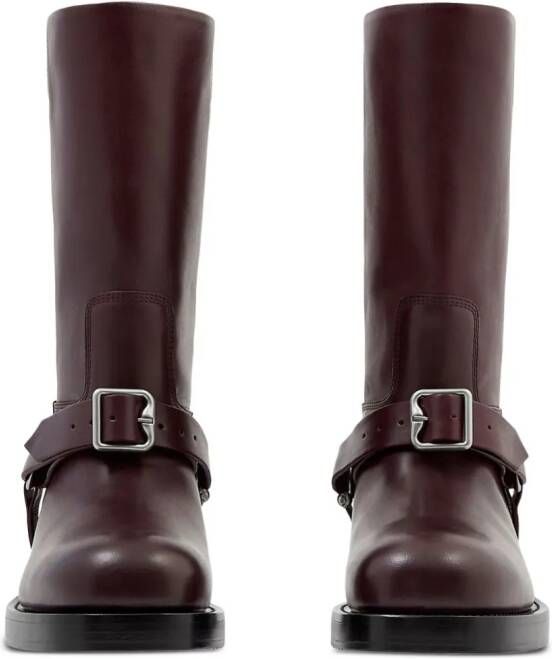 Burberry Saddle leather ankle boots Brown