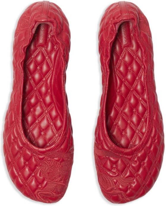 Burberry Sadler leather ballerina shoes Red
