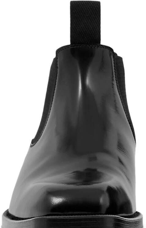Burberry square-toe leather Chelsea boots Black