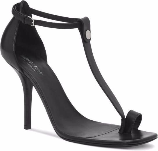 Burberry stiletto-heel leather sandals Black
