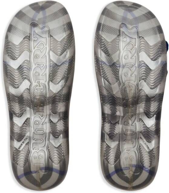 Burberry Stingray checked-lining slippers Grey
