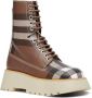 Burberry Vintage-Check leather laced boots Brown - Thumbnail 2