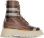 Burberry Vintage-Check leather laced boots Brown - Thumbnail 4