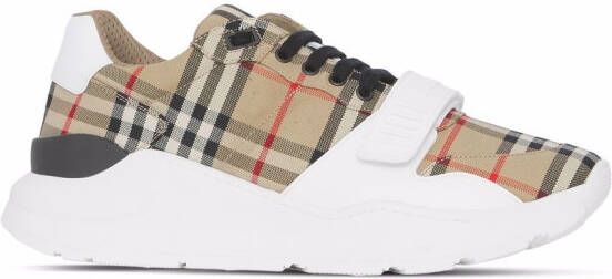 Burberry Vintage Check-pattern touch-strap sneakers Neutrals