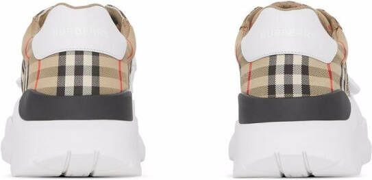Burberry Vintage Check-pattern touch-strap sneakers Neutrals