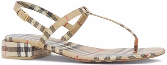 Burberry Vintage Check thong-strap sandals Neutrals