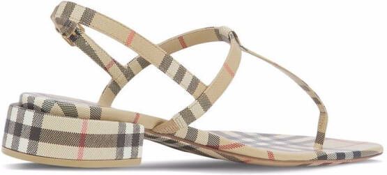 Burberry Vintage Check thong-strap sandals Neutrals