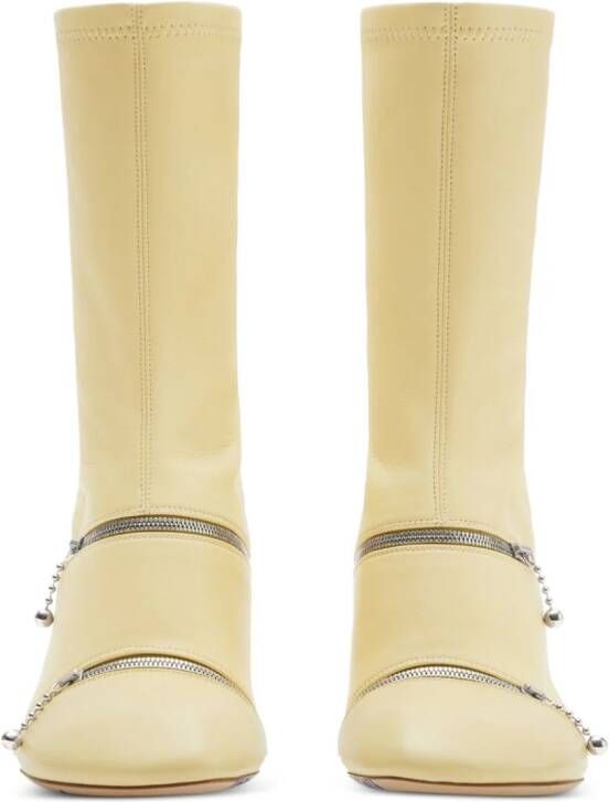 Burberry zipped mid-calf leather boots Neutrals