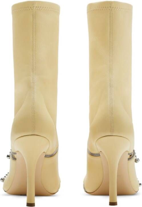 Burberry zipped mid-calf leather boots Neutrals
