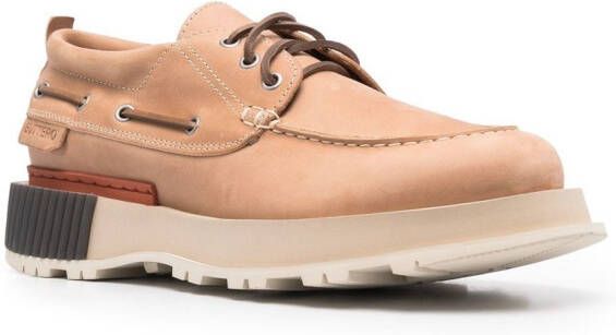 Buttero chunky two-tone boat-shoes Neutrals