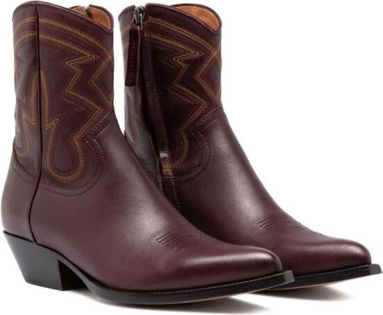 Buttero Flee Western-style leather boots Red