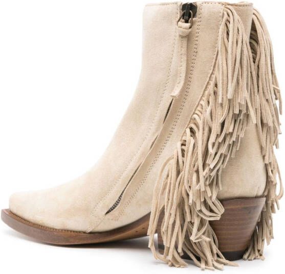 Buttero fringed suede ankle boots Neutrals