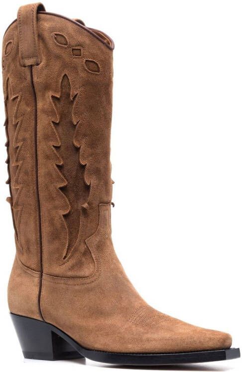 Buttero knee-length cowboy boots Brown