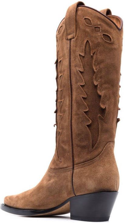 Buttero knee-length cowboy boots Brown