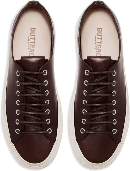 Buttero lace-fastening leather sneakers Brown