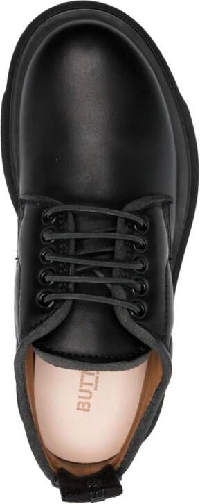 Buttero lace-up leather loafers Black