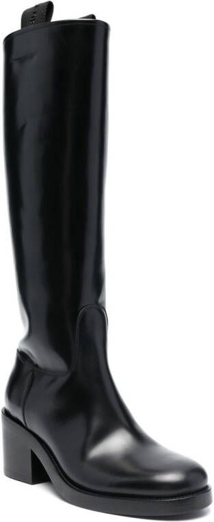 Buttero leather 65mm long boots Black