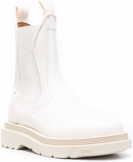 Buttero leather Chelsea boots White