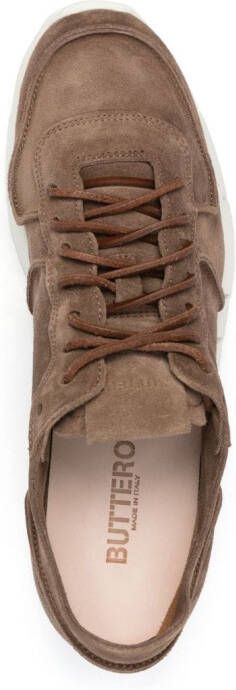 Buttero logo-patch leather sneakers Brown