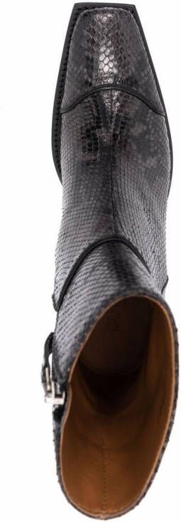 Buttero snakeskin ankle boots Black