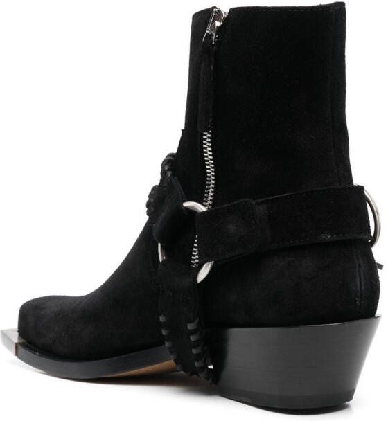 Buttero square-toe 55mm ankle boots Black