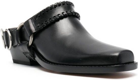 Buttero square-toe leather 45mm mules Black