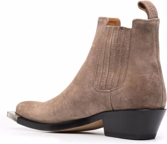 Buttero square-toe suede ankle boots Brown