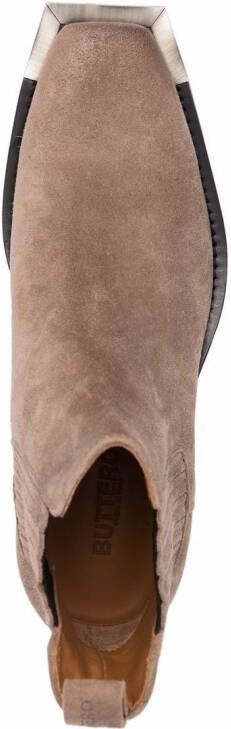 Buttero square-toe suede ankle boots Brown