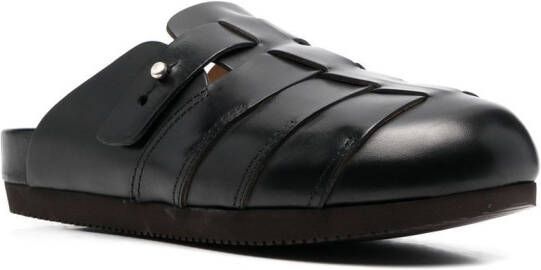 Buttero woven-panelled clog sandals Black