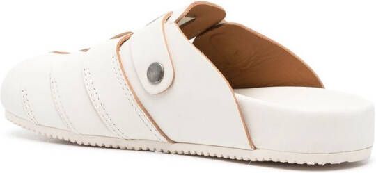 Buttero woven-panelled clog sandals White