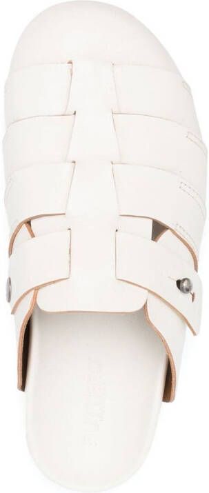 Buttero woven-panelled clog sandals White