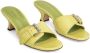 BY FAR 55mm Elton crocodile-embossed leather mules Green - Thumbnail 2