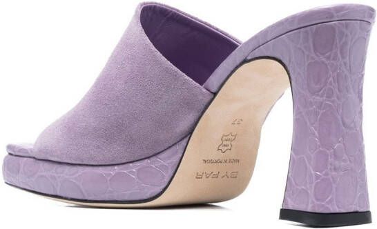 BY FAR 90mm suede mules Purple