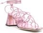 BY FAR Alexander 70mm metallic leather sandals Pink - Thumbnail 2
