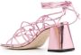 BY FAR Alexander 70mm metallic leather sandals Pink - Thumbnail 3