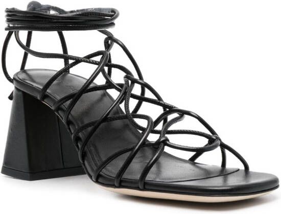 BY FAR Alexander 70mm strappy sandals Black