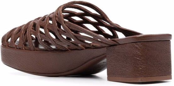 BY FAR caged leather mules Brown