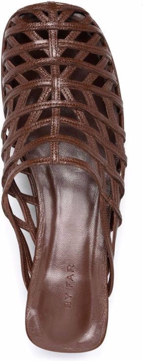 BY FAR caged leather mules Brown